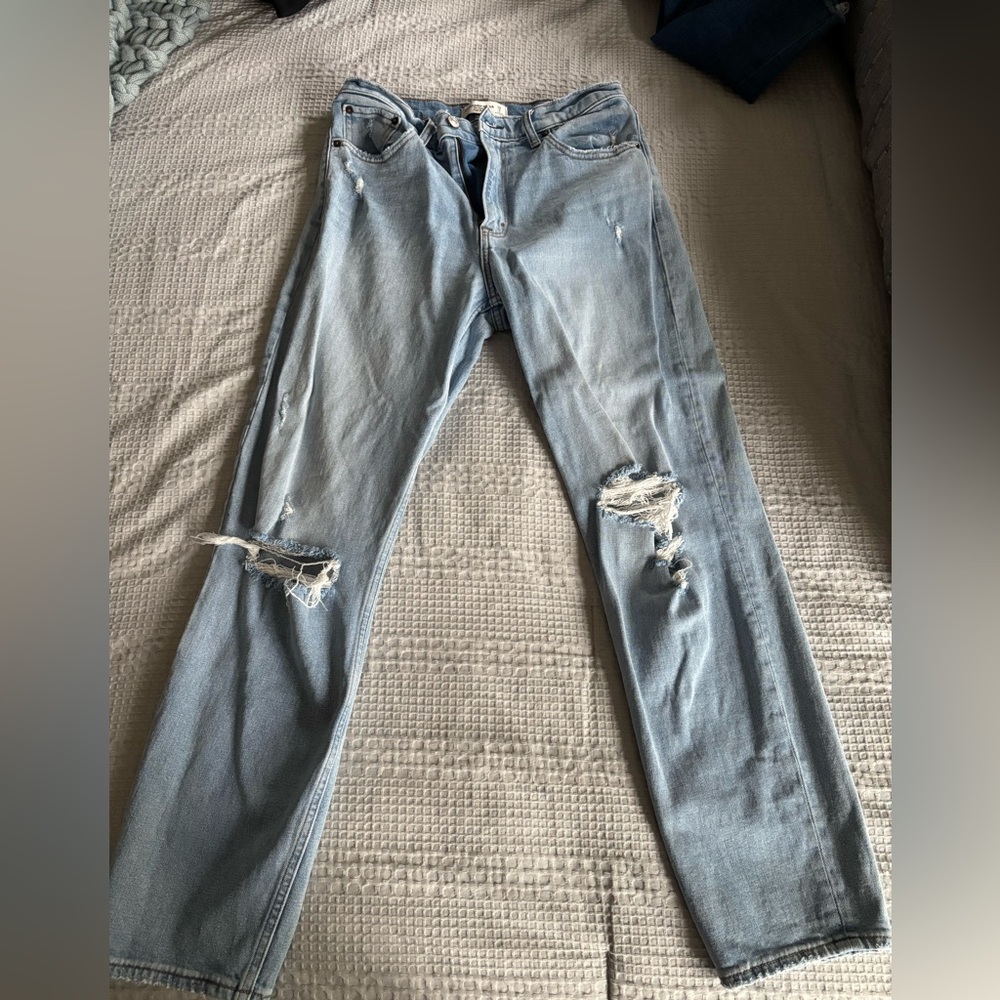 Abercrombie & Fitch Light Blue Distressed Skinny Jeans